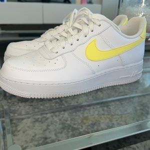 Nike Air Force 1 ‘07 in yellow & pink - size 8.5